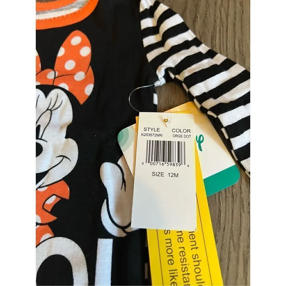 Disney Minnie Mouse Boo Halloween 2pc Jammy Set Girls Size 12 Month NEW
